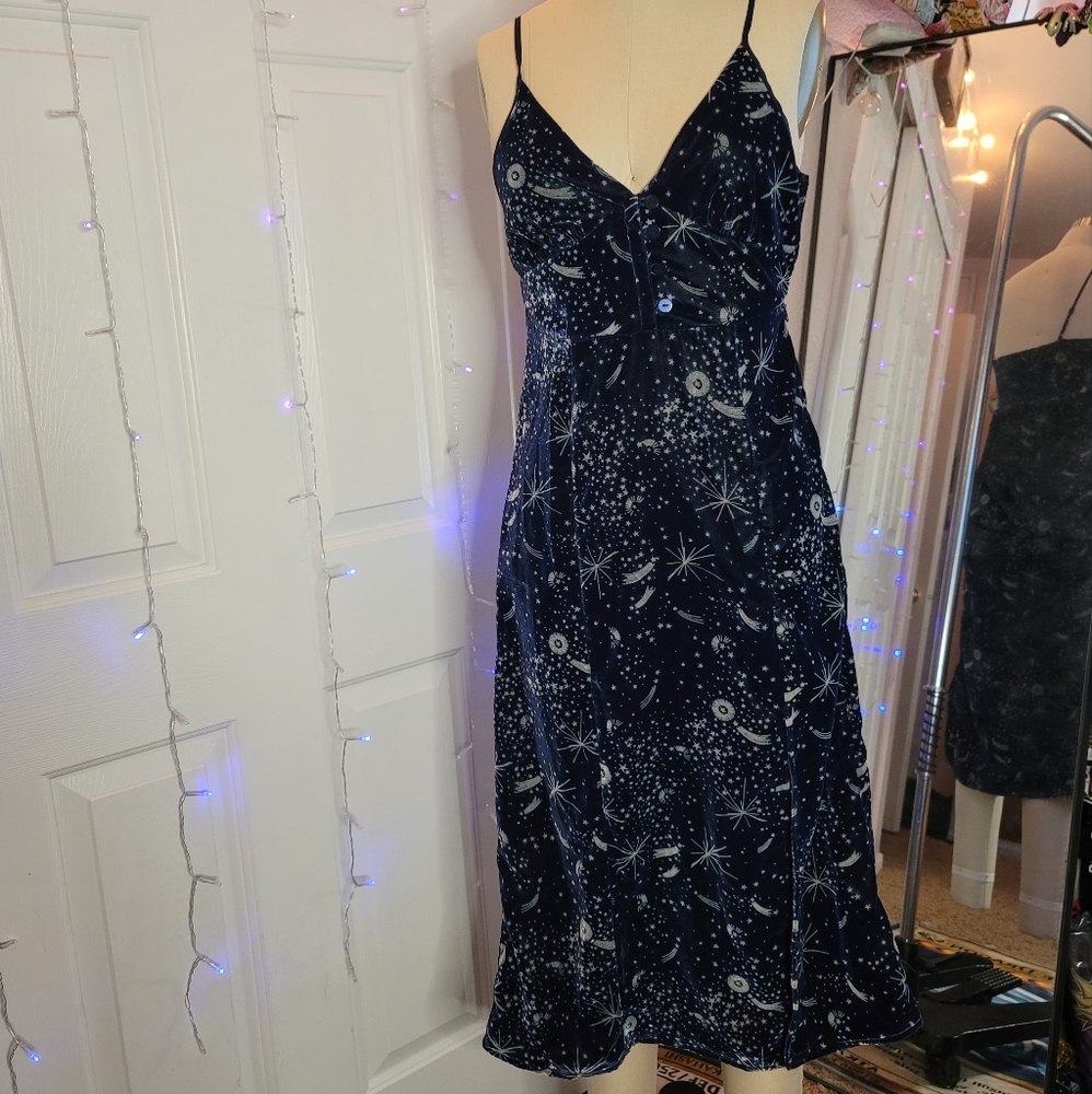 Velvet Constellation Tea-Length Dress